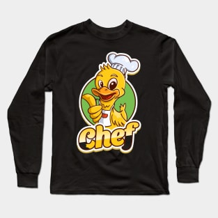 Duck chef mascot Long Sleeve T-Shirt